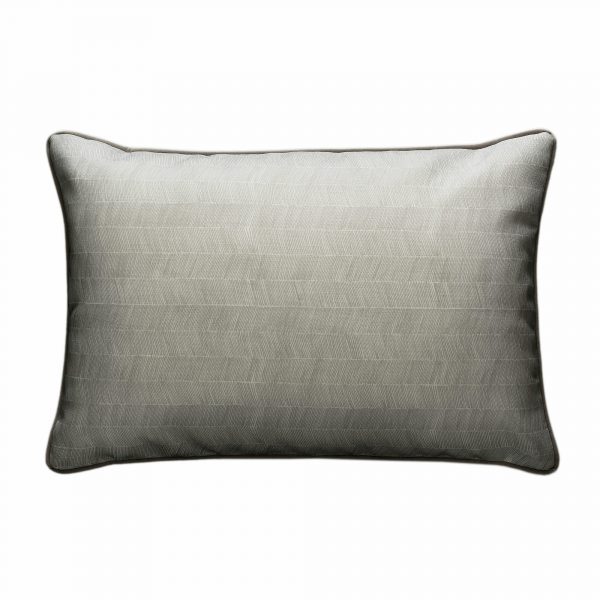 outdoor bolster cushion in light grey herringbone