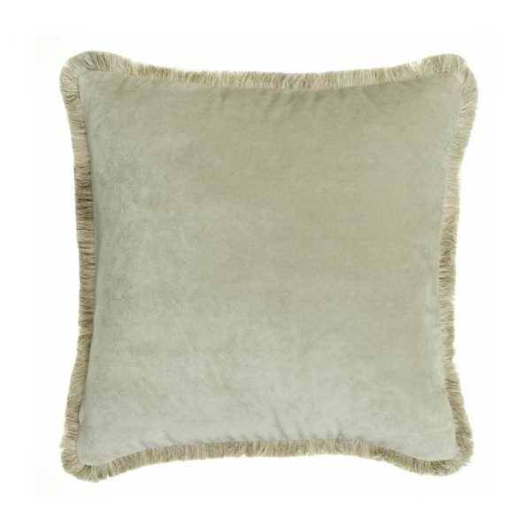 luxurious velvet cushion with premium fringe from Sophie paterson