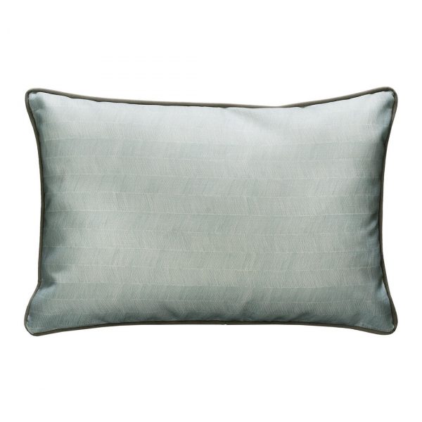 outdoor bolster cushion in pale blue herringbone