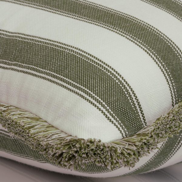 Outdoor cushion in green stripes