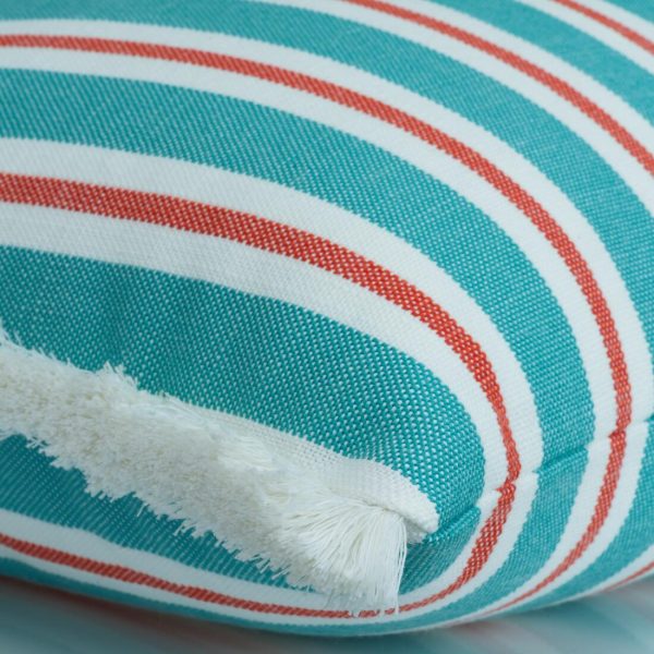 Coast outdoor bolster cushion in turquoise