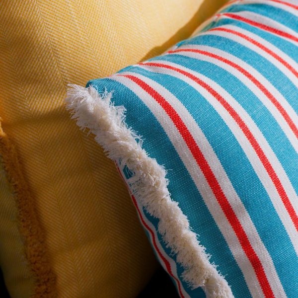 Coast outdoor bolster cushion in turquoise