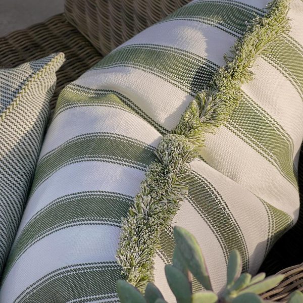 Outdoor cushion in green stripes