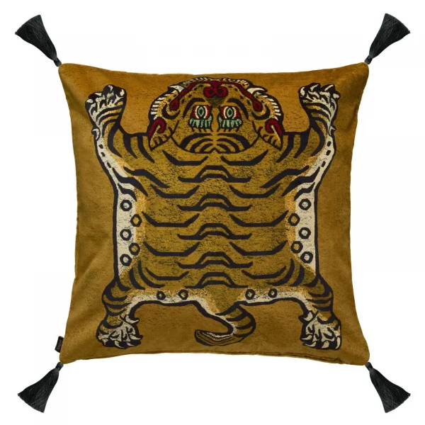 tasselled velvet cushion from House of Hackney