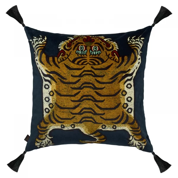 tasselled velvet cushion from House of Hackney
